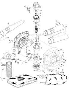 Page A Diagram and Parts List for BV500 Type 4 Black and Decker Leaf Blower / Vacuum